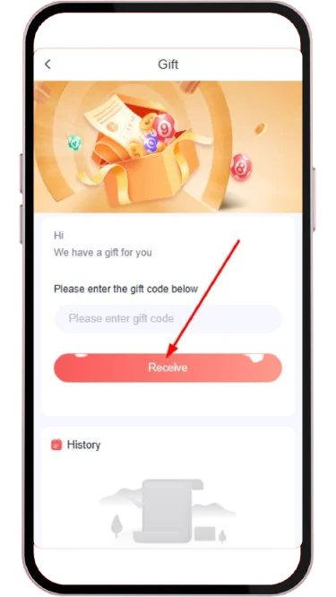 Tap on receive to claim your rewards
